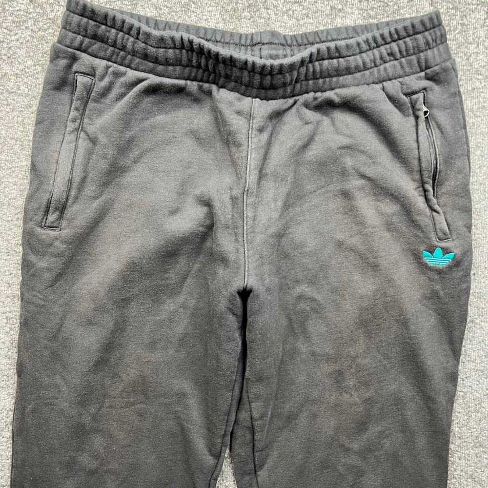 Adidas Originals Sweatpants Mens Large Black Trefoil Split Logo Joggers L - Picture 6 of 14